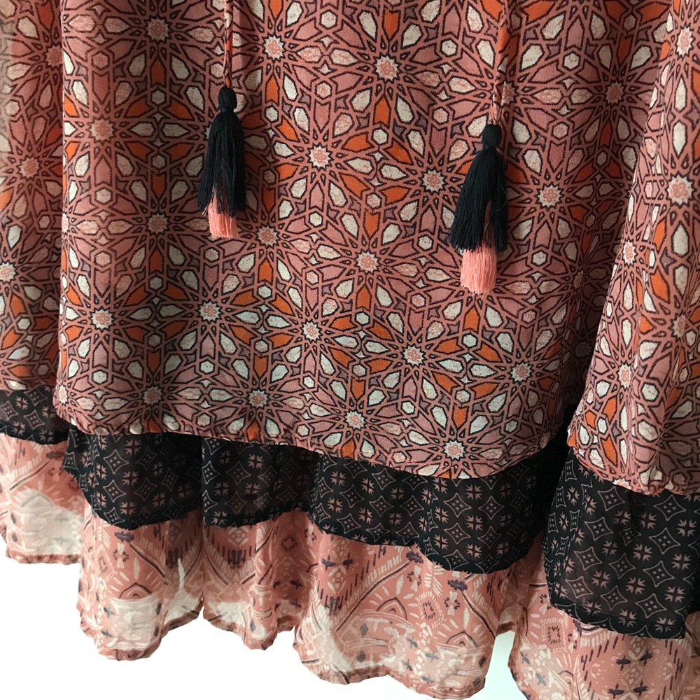 Xhilaration boho dress with tassel strings